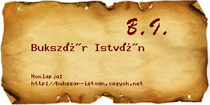 Bukszár István névjegykártya